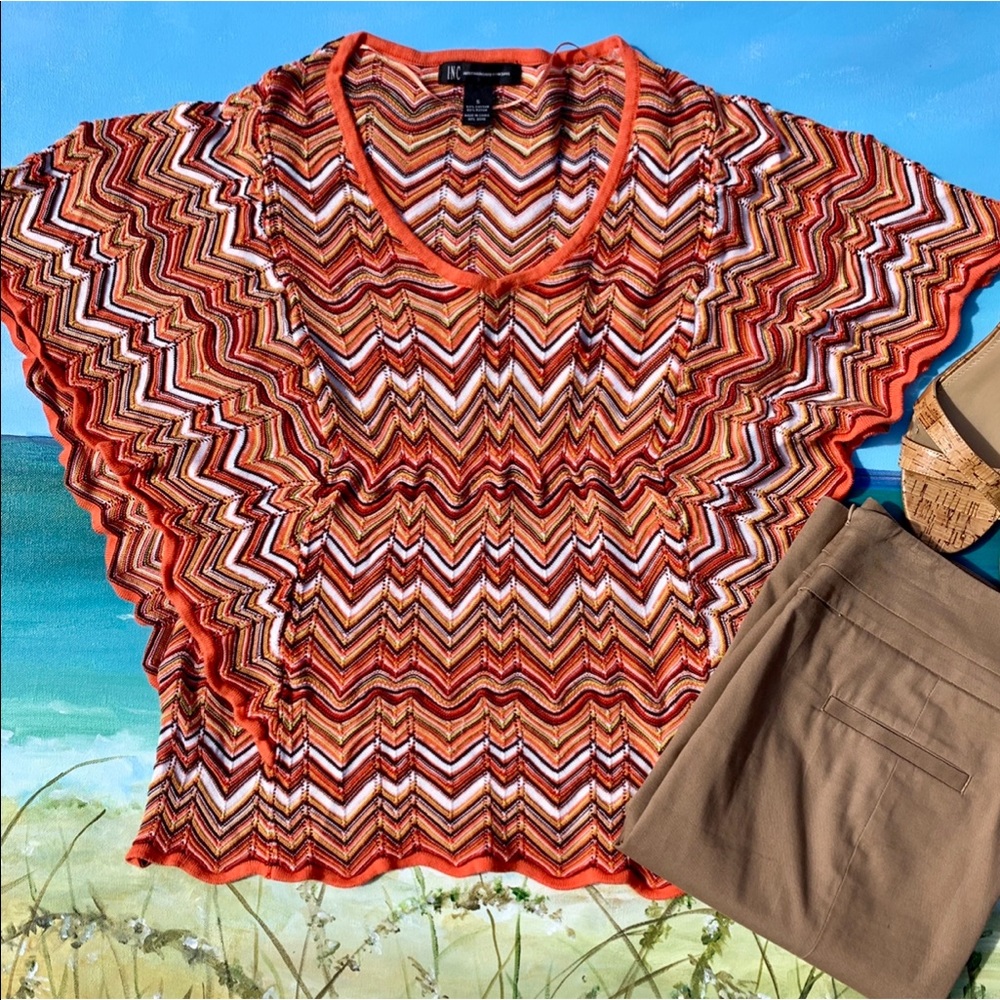 INC Chevron/Herringbone Sweater Women’s Small
